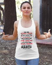 Load image into Gallery viewer, This Girl Has Fought A Thousand This Girl Was Born In March Ladies Flowy Tank
