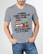 Load image into Gallery viewer, A Woman Cannot Survive On Book Alone She Also Needs Yarn Trending Guys V-Neck
