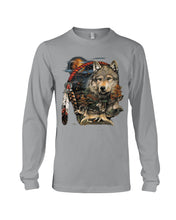 Load image into Gallery viewer, Native Wolf Gift For Wolf Lovers Unisex Long Sleeve
