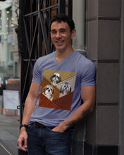 Load image into Gallery viewer, Three Cute Shih Tzu In Bag Gift For Dog Lovers Guys V-Neck
