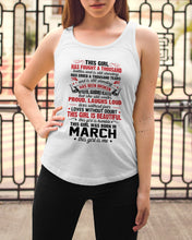 Load image into Gallery viewer, This Girl Has Fought A Thousand This Girl Was Born In March Ladies Flowy Tank
