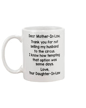 Load image into Gallery viewer, Daughter In Law Gift For Mother In Law I Know How Tempting That Option Was Some Days Mug
