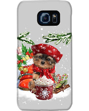 Load image into Gallery viewer, Yorkshire Terrier Loves Drinking Hot Latte Gift For Dog Lovers Phone case
