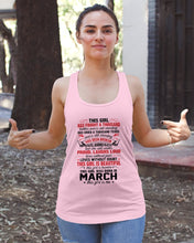 Load image into Gallery viewer, This Girl Has Fought A Thousand This Girl Was Born In March Ladies Flowy Tank
