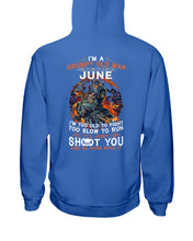 Load image into Gallery viewer, Grumpy Old Man June Too Slow To Run Birthday Meaningful Gift Hoodie
