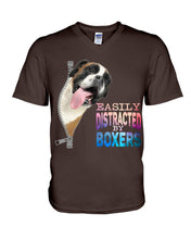 Load image into Gallery viewer, Easilly Distracted By Boxers Gift For Dog Lovers Guys V-Neck
