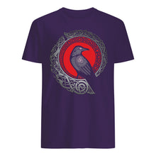 Load image into Gallery viewer, Raven Viking Culture Celtic Design Gray And Red Guys Tee
