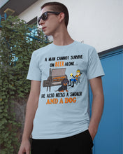Load image into Gallery viewer, A Man Loves Beer And Dachshund Gift For Dog Lovers Guys Tee
