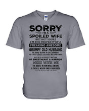 Load image into Gallery viewer, Spoiled Wife Of December Freaking Awesome Grumpy Old Husband For Birthday Gift Guys V-Neck
