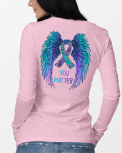 Load image into Gallery viewer, You Matter Ribbon Awareness With Angel Wings Unisex Long Sleeve
