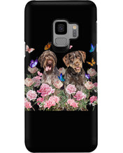 Load image into Gallery viewer, German Wirehaired Pointer With Peonies Gift For Dog Lovers Phone case
