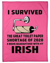 Load image into Gallery viewer, Toilet Paper Shortage Of 2020 Being Quarantined With My   Irish  Personalized Nation Fleece Blanket
