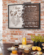 Load image into Gallery viewer, Deer I Choose You Custom Name Gift For Fiance Framed Matte Canvas
