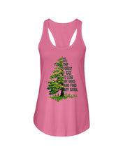 Load image into Gallery viewer, Into The Forest I Go To Lose My Mind Find My Soul Ladies Flowy Tank
