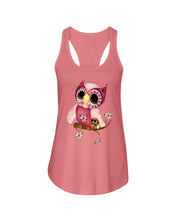 Load image into Gallery viewer, Lovely Tote Bag Owl Perchs On Branch Gift For Owl Lovers Ladies Flowy Tank
