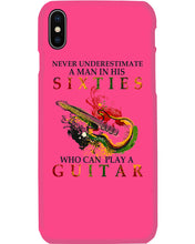 Load image into Gallery viewer, Never Underestimate A 60 Year Old Man Can Play A Guitar Phone case
