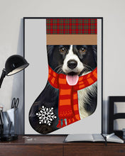 Load image into Gallery viewer, Santa Border Collie In Stock Gift For Dog Lovers Vertical Poster
