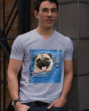 Load image into Gallery viewer, baby Pug In Denim Pocket Gift For Dog Lovers Guys V-Neck
