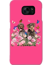 Load image into Gallery viewer, German Wirehaired Pointer With Peonies Gift For Dog Lovers Phone case
