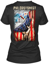 Load image into Gallery viewer, Philebotomist American Flag Special Custom Design Personalized Job Gift Ladies Tee
