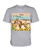 Load image into Gallery viewer, Giraffe Today I Choose To Be Happy Gift For Women Guys V-Neck
