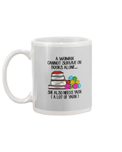 Load image into Gallery viewer, A Woman Cannot Survive On Book Alone She Also Needs Yarn Trending Mug
