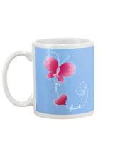 Load image into Gallery viewer, Butterfly Faith Breast Cancer Awareness Meaningful Gift Mug
