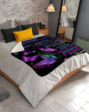 Load image into Gallery viewer, Purple Mandala Butterflies Grandma Gift For Granddaughter Think About You Sherpa Blanket
