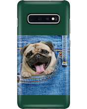 Load image into Gallery viewer, baby Pug In Denim Pocket Gift For Dog Lovers Phone case
