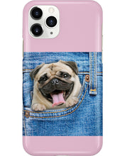 Load image into Gallery viewer, baby Pug In Denim Pocket Gift For Dog Lovers Phone case

