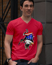 Load image into Gallery viewer, Eagle Giant Scratch USA Flag Gift For Women Guys V-Neck
