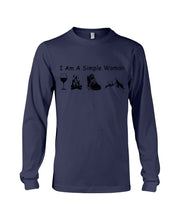 Load image into Gallery viewer, Simple Woman Loves Wine Camping Shoes And Climbing Unisex Long Sleeve
