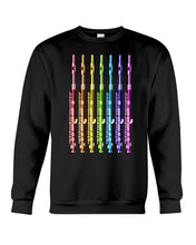 Load image into Gallery viewer, Seven Flute Rainbow Design Gift For Flute Lovers Sweatshirt
