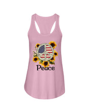 Load image into Gallery viewer, Peace Sign Sunflower Birthday Gift For Girls Ladies Flowy Tank

