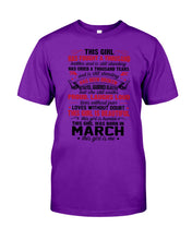 Load image into Gallery viewer, This Girl Has Fought A Thousand This Girl Was Born In March Guys Tee
