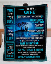 Load image into Gallery viewer, Our Life Ain't No Fairy Tale Proposal Husband Gift For Wife Sherpa Blanket
