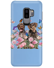 Load image into Gallery viewer, German Wirehaired Pointer With Peonies Gift For Dog Lovers Phone case
