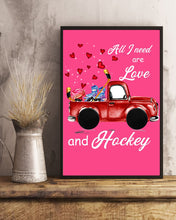 Load image into Gallery viewer, All I Need Are Love And Hockey Gift For Hockey Players Vertical Poster
