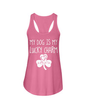Load image into Gallery viewer, My Dog Is My Lucky Charm Trending Gift For Dog Lovers Ladies Flowy Tank
