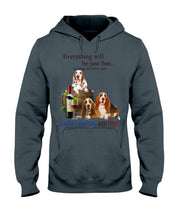 Load image into Gallery viewer, Everything Will Be Just Fine As Long As There Are Basset Hound And Wine Gift For Dog Lovers Hoodie
