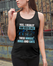 Load image into Gallery viewer, I Do Need All These Horses Dogs And Cats Ladies Flowy Tank
