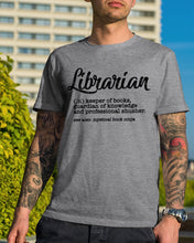 Load image into Gallery viewer, Librarian Keeper Of Books Guardian Of Knowledge Custom Gift For Librarian Guys Tee
