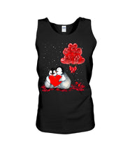 Load image into Gallery viewer, Penguin Forever Love With Red Heart Balloon Gift For Penguin Lovers Unisex Tank Top
