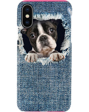 Load image into Gallery viewer, Blue Phone Case With Hole Gift For Boston Terrier Lovers Phone case
