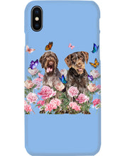 Load image into Gallery viewer, German Wirehaired Pointer With Peonies Gift For Dog Lovers Phone case
