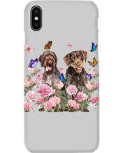 Load image into Gallery viewer, German Wirehaired Pointer With Peonies Gift For Dog Lovers Phone case
