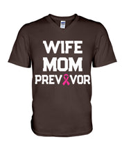 Load image into Gallery viewer, Wife Mom Breast Cancer Awareness Meaningful Gift Guys V-Neck
