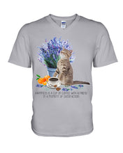 Load image into Gallery viewer, Cat With Coffee Is The Satisfaction Gift For Cat Lovers Guys V-Neck
