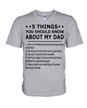 Load image into Gallery viewer, Five Things You Should Know About My Dad Special Custom Design Guys V-Neck
