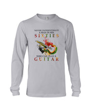 Load image into Gallery viewer, Never Underestimate A 60 Year Old Man Can Play A Guitar Unisex Long Sleeve
